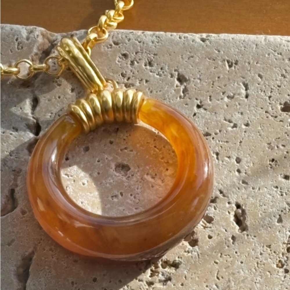 JULIE VOS® Madison Statement Pendant in Light Golden AMBER Color